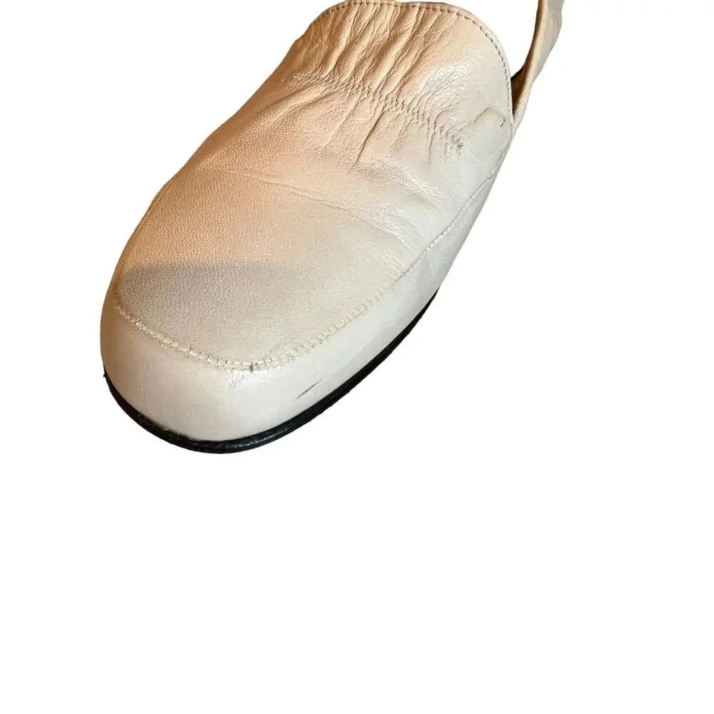 Bruno Magli ivory kid leather loafers